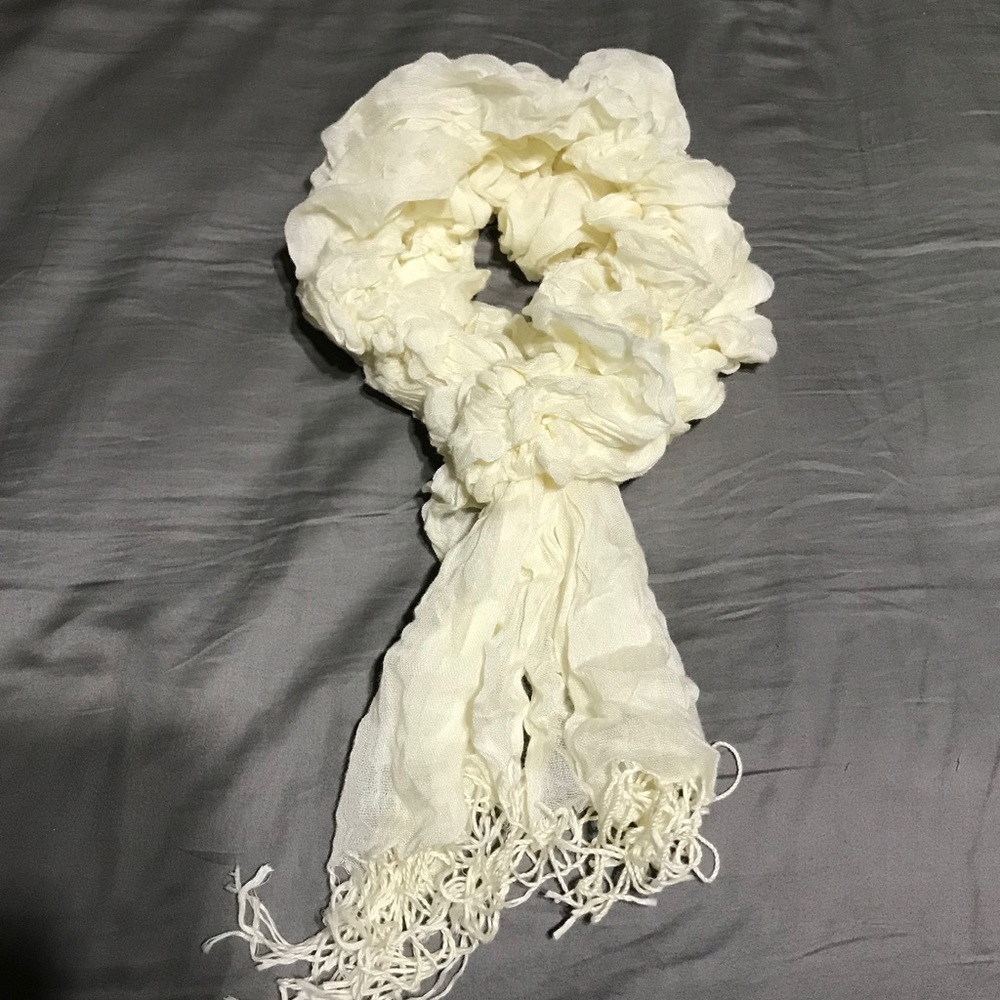 Ivory scrunchy infinity scarf